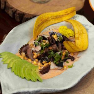 Ceviche cremoso de pulpo parrillado